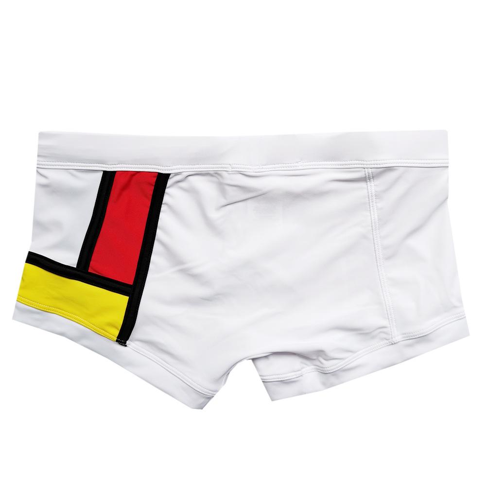UXH Men's Patchwork Multicolor Briefs - Sleek, Sexy, and Anti-Exposure Beachwear.