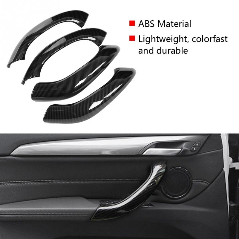 För BMW X1 X2 2016 2017 2018 4 st Kolfiberstil Bil Interiör Dörrhandtagsskydd Dekor Trim Auto