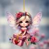 2025 Acrylic Flat Green Elf Pendant Pink Butterfly Fairy Car Decoration Ladies Bag Pendant Spring Home Decoration Gift