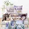 New Christmas Cushion Cover Print Robin Bird Pillow Navidad Gift Pillowcase Decoration