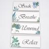 Set of Four Wooden Motivational Wall Hanging Ornaments: Decorative Plaques for Home Décor