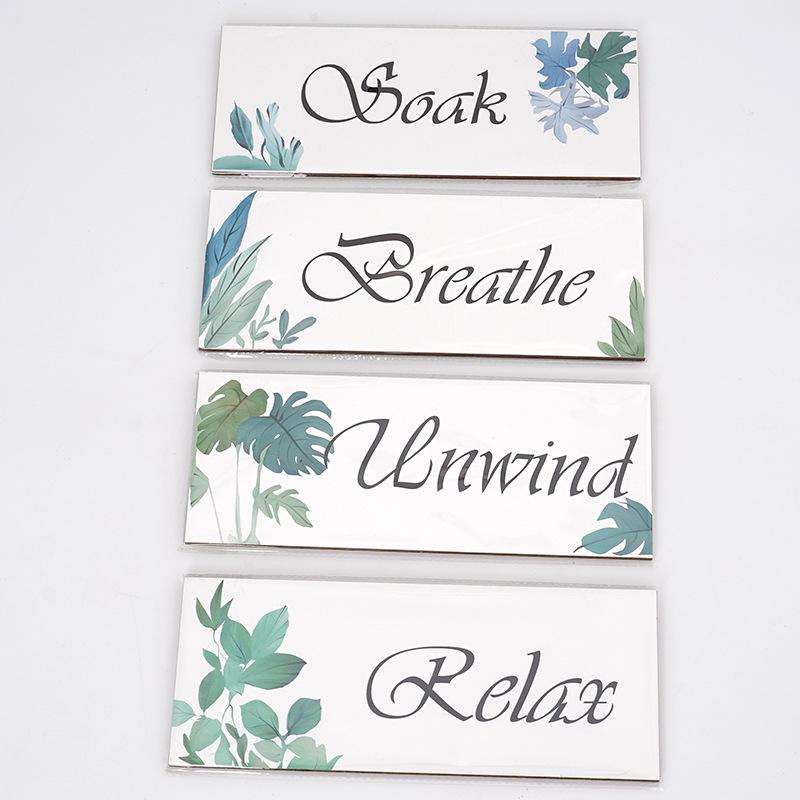 Set of Four Wooden Motivational Wall Hanging Ornaments: Decorative Plaques for Home Décor