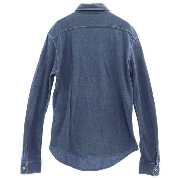 Lacoste Logo Patch Long Sleeve Button Down Shirt S Blue Men's Used