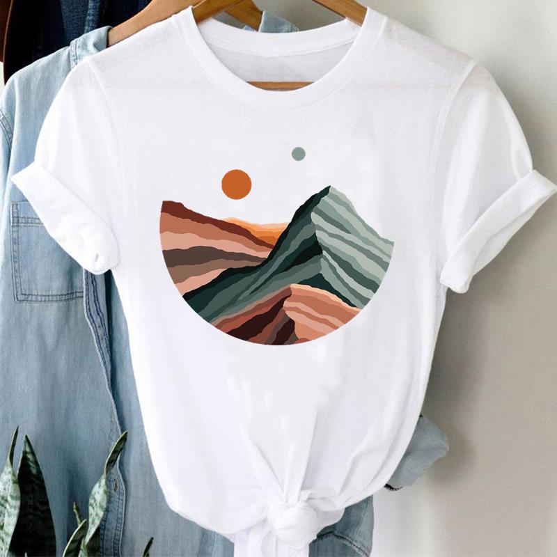 (Europäische Größe)  90er Jahre Damen Print Kaffee Liebe Stil Niedliche Dame T-Shirt Oberteil Kleidung Lässig Kurzarm Mode T-Shirt Damen Grafik T-Shirt