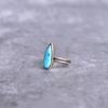 Genuine Turquoise pear ring Silver oxidized turquoise ring long drop boho ring Handmade ring for women Birthday gifts Bridesmaid gift