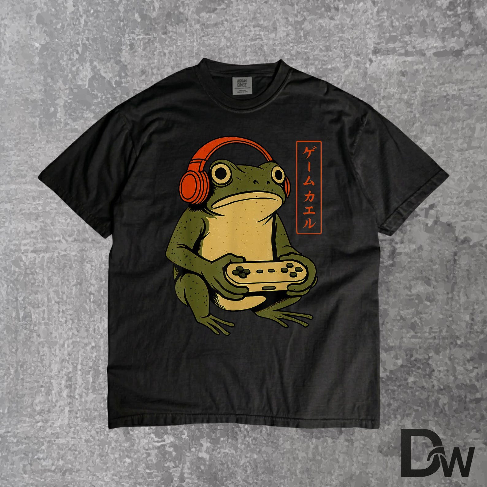 Japanese Gamer Frog, Funny Gaming T Shirt, Vintage Frog Gamer Tee, Cute Frog Meme Shirt, Retro Video Game Graphic Tee S