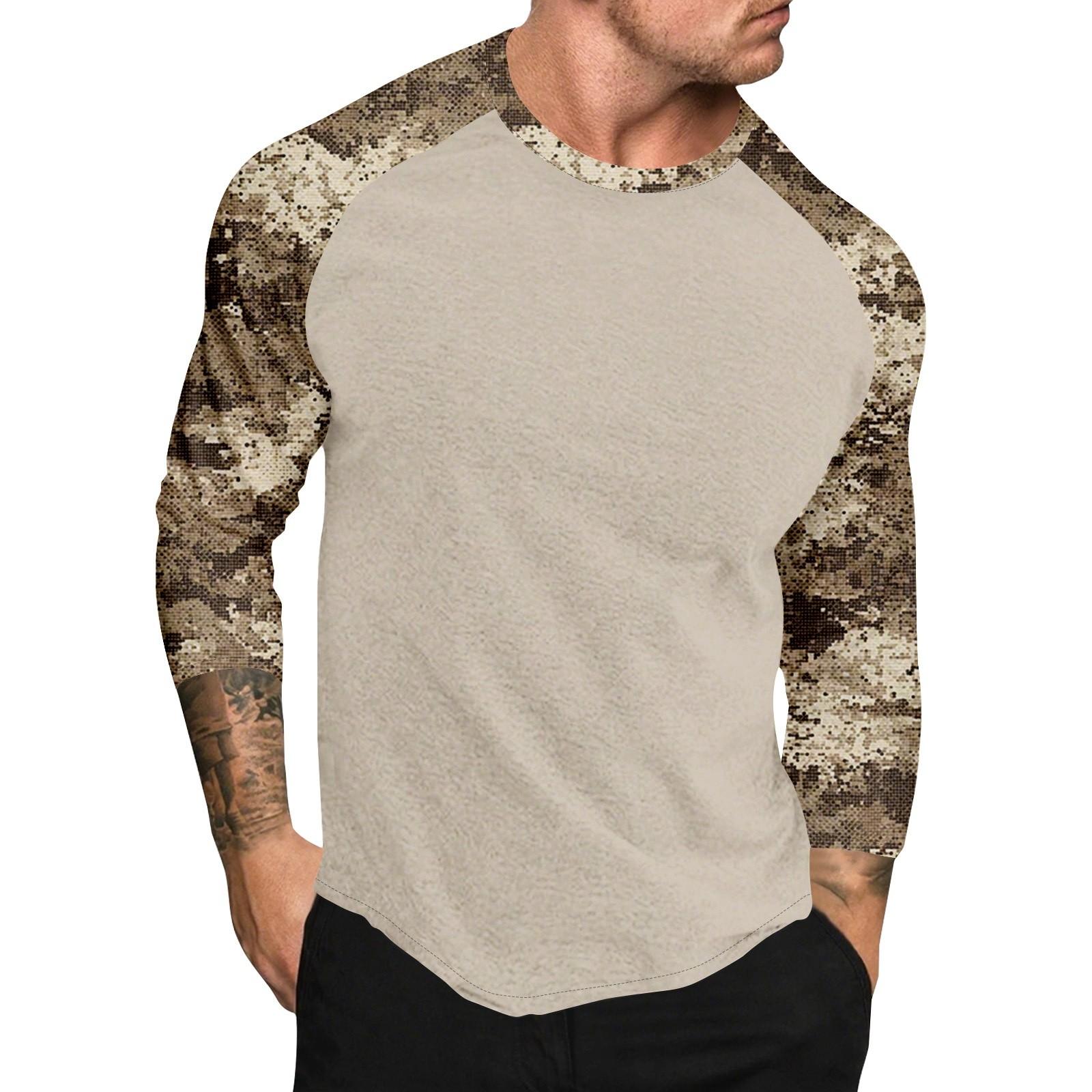 

Camouflage Style Printed Raglan Sleeves Men s Short Sleeved Top L