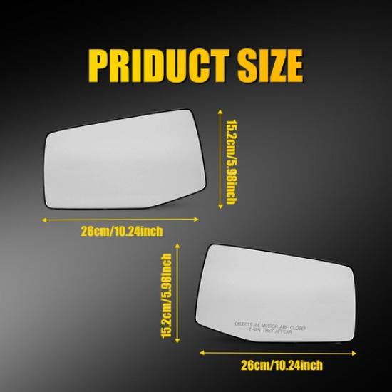 Clear Left Right Heated Mirror Fit Glass CHEVY -2024 SILVERADO/GMC SIERRA