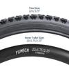 YunSCM Set of 2, 22x2.125 Tires, 22x2.125 Bicycle Tires + 22x1.75/2.25 Tubes with 32mm American Valves + Tire Lever, Y-229