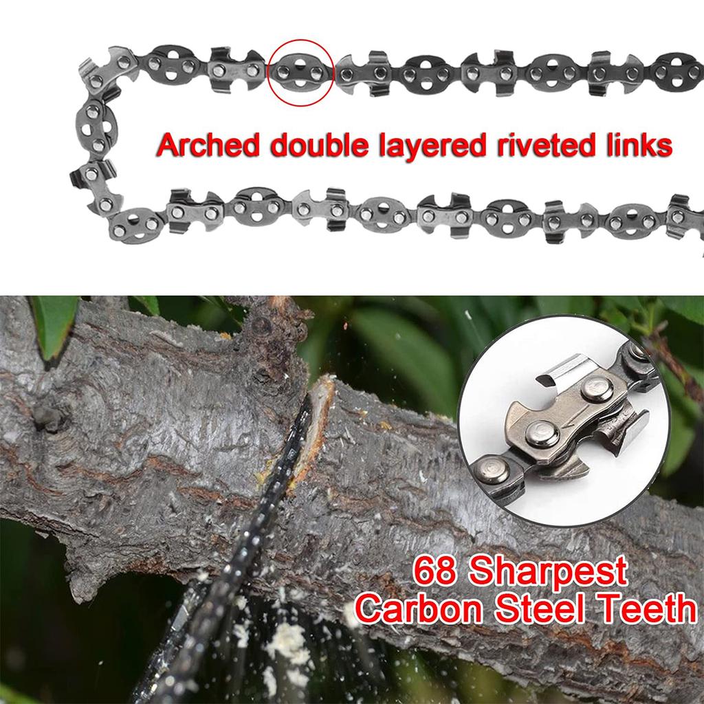 53In Hand Rope Chain Saw Sharp Manual Tree Limb Chain Saw 68 Teeth Folding Pocket Rope Chainsaw Tree Cutting Tool for Gardening