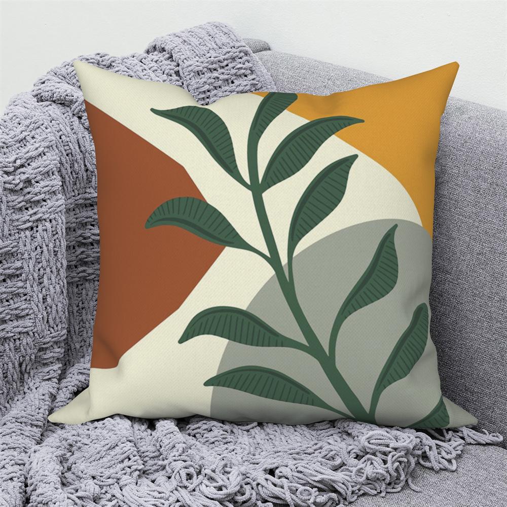 Throw Pillow Sofa Home Decor Decorative Cover Green Tropical Leaf Pink Cushion
