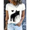 Stylish Simple Animal Short Sleeve Printed Top Comfortable T-Shirts Women’s