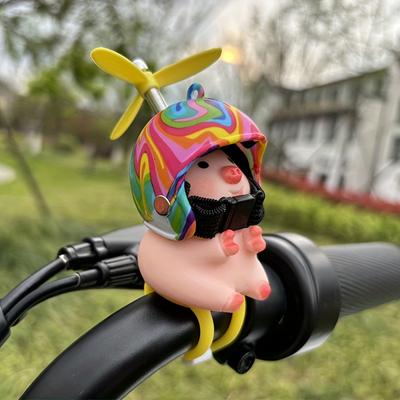 Entzückendes Motorraddekor mit Schweinchen und Einhorn – Ornamente zum Anschnallen für Fahrrad- und MTB-Lenker, kreativ, Nr.. 8 Billardkugel-Design