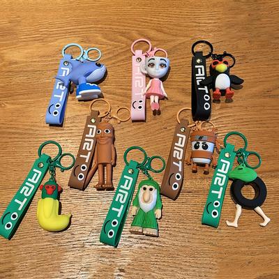 Italian Brainrot Animals Keychains Tung Tung Tung Sahur Figure Tralalero Tralala Ballerina Cappuccino Doll Keyrings Bags Pendant