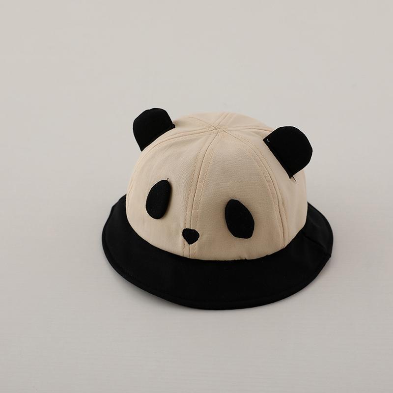 

Милая детская шапочка для бассейна с пандой, цветная лоскутная детская солнцезащитная шапка для рыбака с рисунком из мультфильма, хлопковая дышащая козырька для детей 6-18 месяцев, мальчиков и девочек бежевый