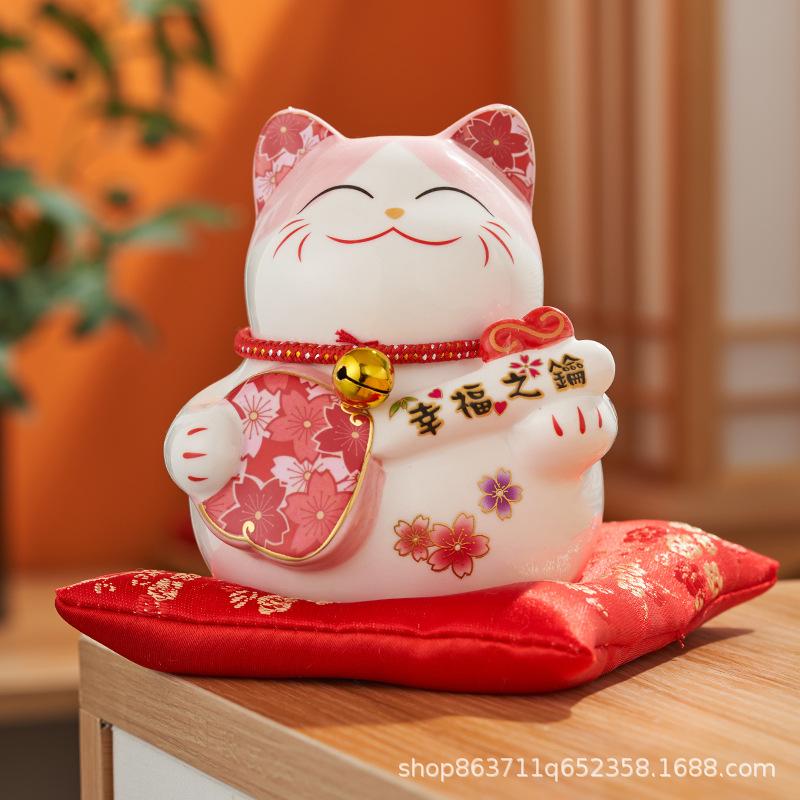 NEU Glückskatze Spardose Kreatives Ornament, Japanische Stil Glückskatze Keramik, Geschenk zur Neueröffnung, Heimdekoration