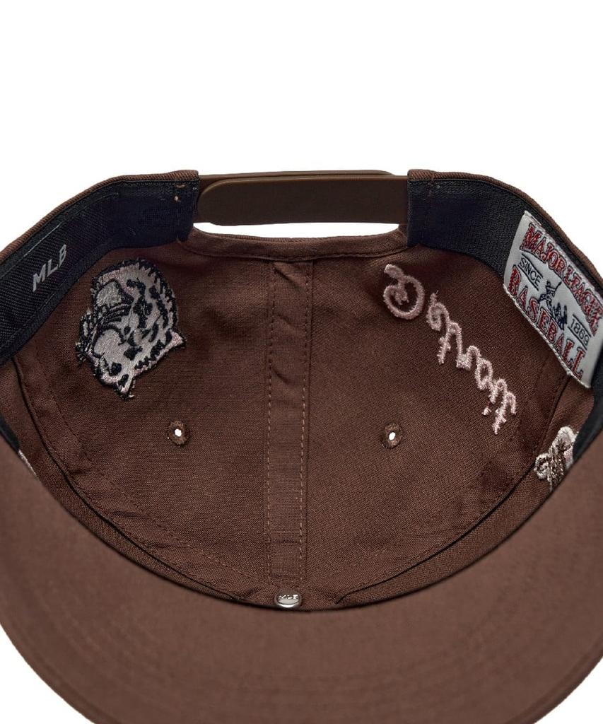 Emelbi Signature All-Over Patch Structure Ball Cap Det (Neon Brown)