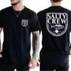 2026 Salty Crewhang Námořník Ryba Ryba Kámen Punk Americké Jednoduché Tričko Vintage Volné Tričko s Kulatým Výstřihem a Krátkým Rukávem Vrcholy Trička