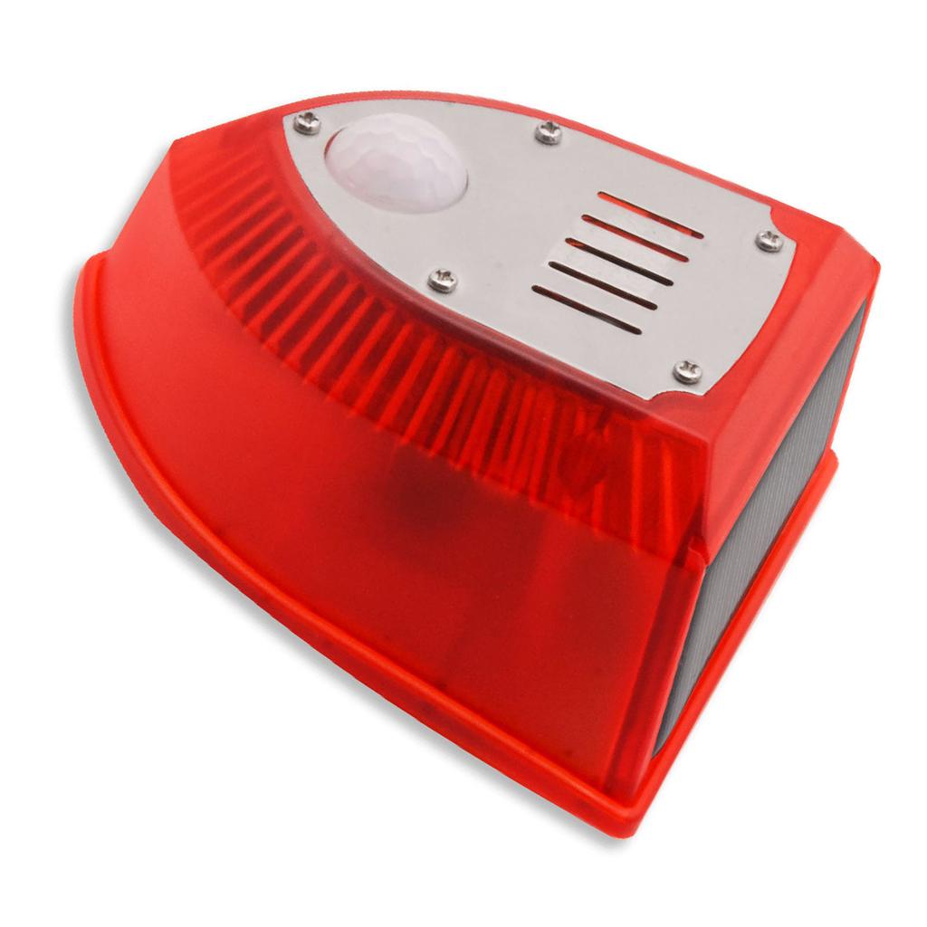 Sound and Light Alarm Solar Or DC Charging Induction Audible Visual Alarm Deterrent Device for Home