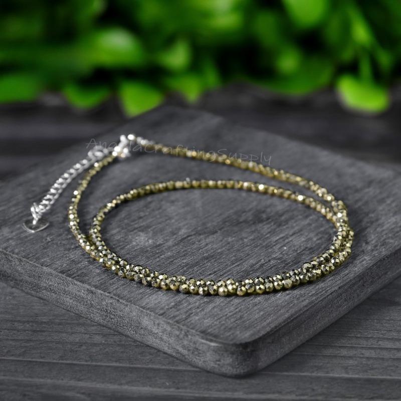 Pyrite Crystal Dainty Bracelet, Natural Gemstone Minimalist Bracelet, Solar Plexus Chakra, Stone of Abundance