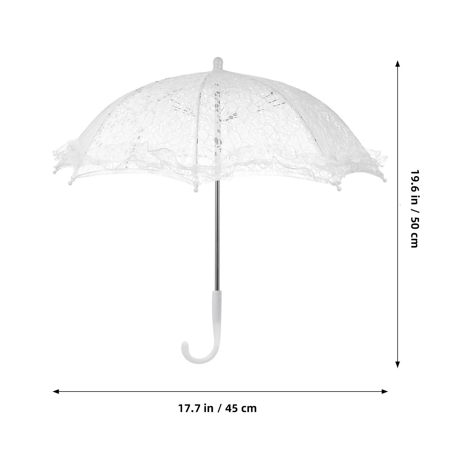 

Lace Parasol Umbrella White Exquisite Wedding Prop for Photography Stage Performance Tea Party Bridal Costume Decorative Iron&12K
