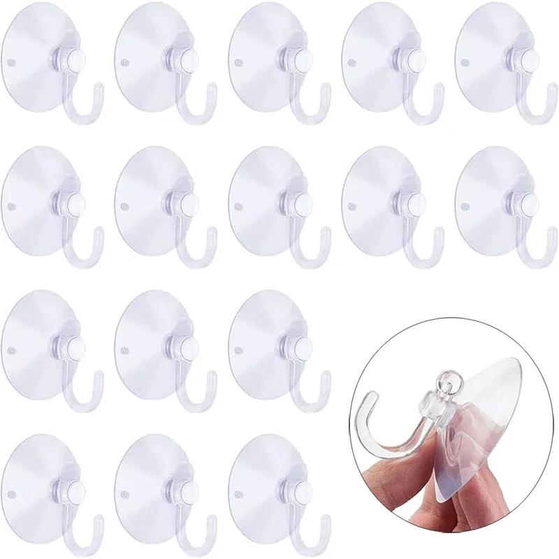 5/10/20pcsProfessional Transparent Suction Cup Plastic Hook for Bathroom and Kitchen Tiles