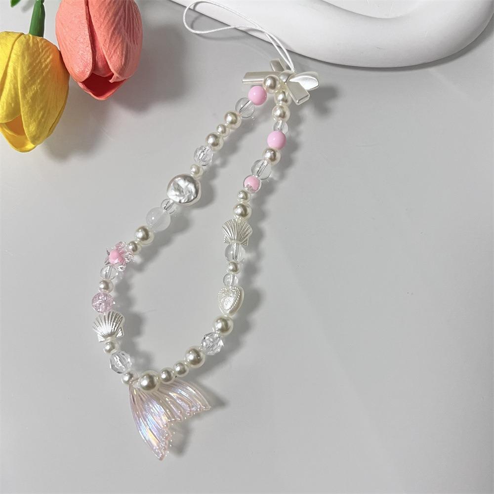 Anti-lost Pearl Bowknot Phone Lanyard Detachable Bag Camera Pendant  Phone Charm Accessories