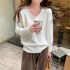 Damen Casual V-Ausschnitt Strickpullover - Locker, Vielseitiges Frühlingsoberteil