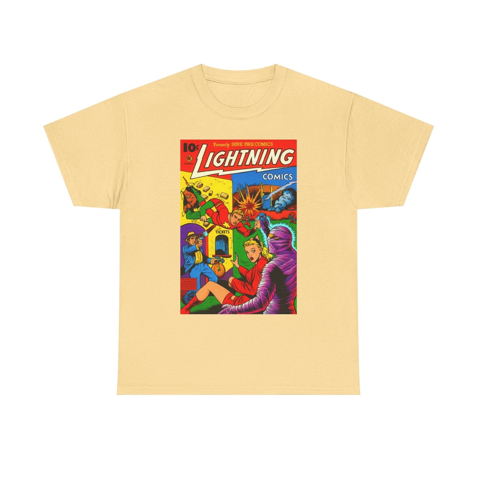 Lightning Comics Graphic Tee, Vintage Comic Book Shirt, Gift for Comic Lovers XL