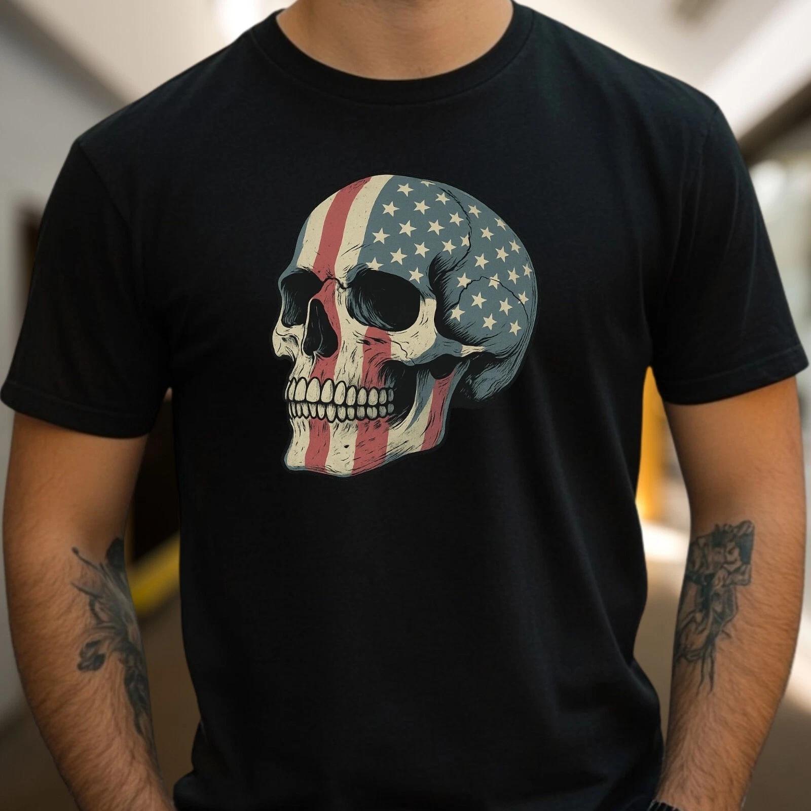 T-Shirt Herren Totenkopf Motiv Baumwolle Größe S bis 5XL XXL