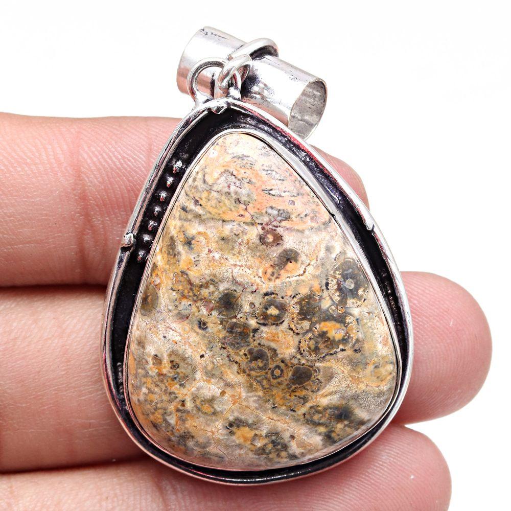 Pendant Malinga Jasper Gemstone Mother'Day Gift Silver Jewelry 2"