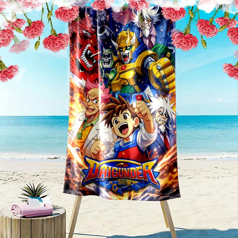 Daigunder Gambar Robot Print Beach Towel, Large Soft Quick Dry Towel for Beach Camping Swimming