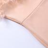 Personality Sleeveless Bodycon Dress with Side Slit and Fur Details Skirt Slim-fit Bag Hip Fluffy Pencil Skirt Dress Dress Skirt Bridesmaid Skirt