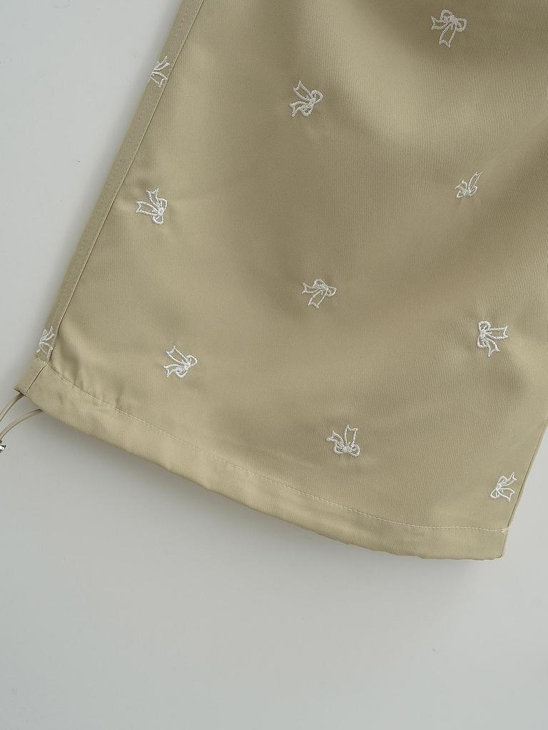 2024 Women's Hot Ins American Butterfly Embroidery Drawstring Parachute Pants