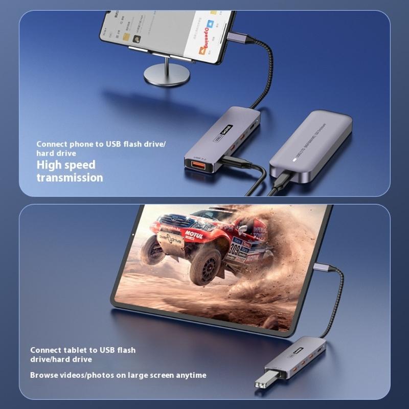 Type C Dock 10Gbps Multiports Adapters PD100W 140W Power Delivery USB 3.2 Splitter For PC Phone 4K 60Hz HDTV