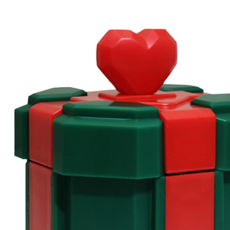Plastic Holiday Gift Box With Heart Bowknot Decoration For Christmas Party Supplies Home Or Office Festival Decorations