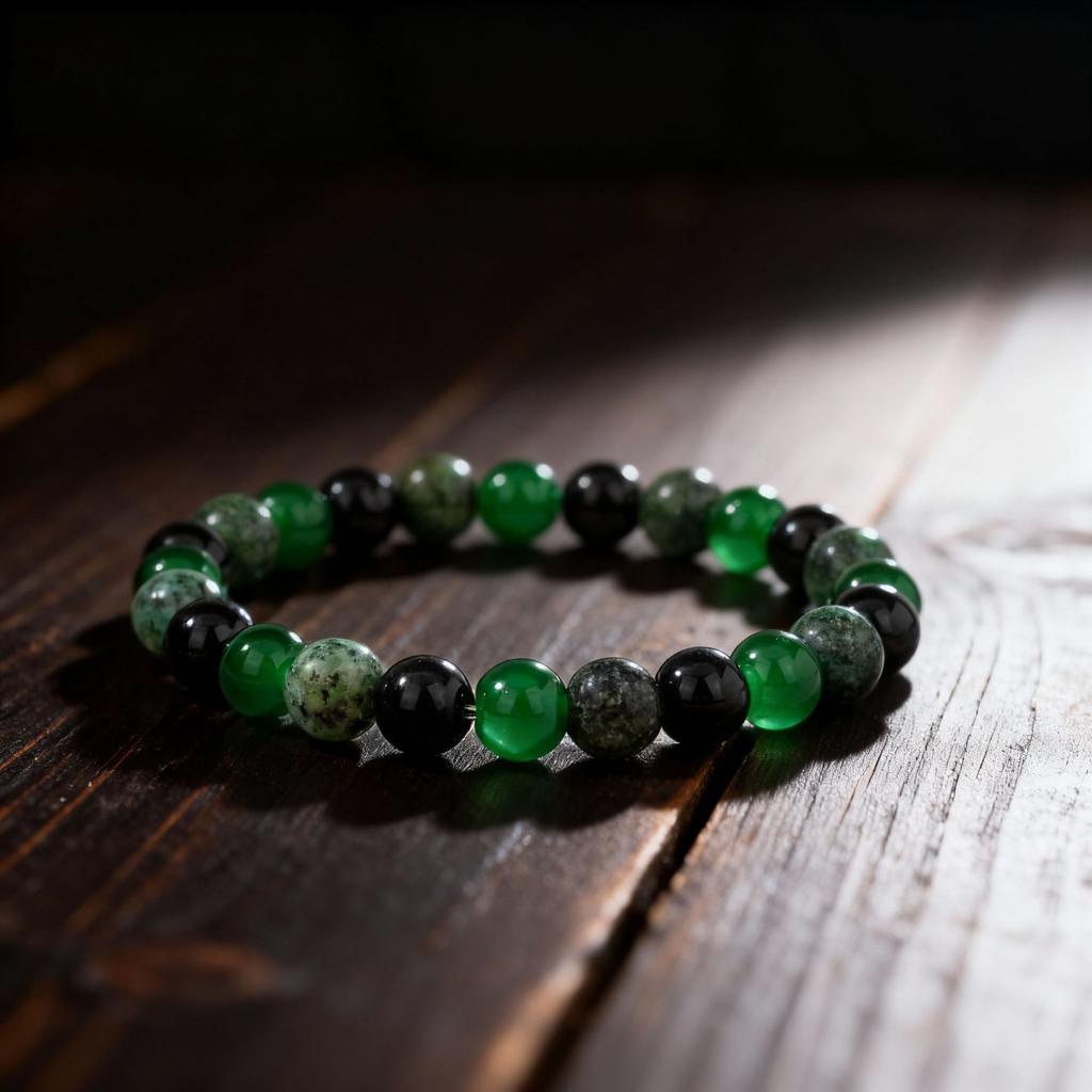 Festive Gifts Green Agate African Turquoise Black Onyx Beaded Bracelet Natural Fashion Jewelry For Men Women Daily Wear Gift
