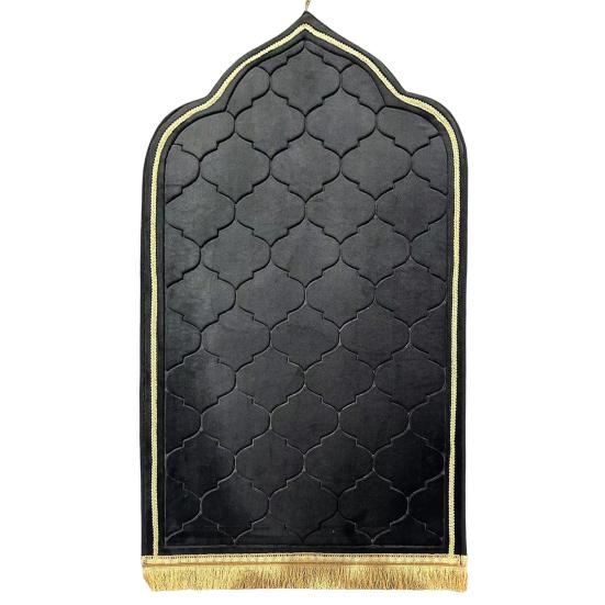Embossed Prayer Mat Islamic Flannel Prayer Rug Portable Anti-Slip Padded