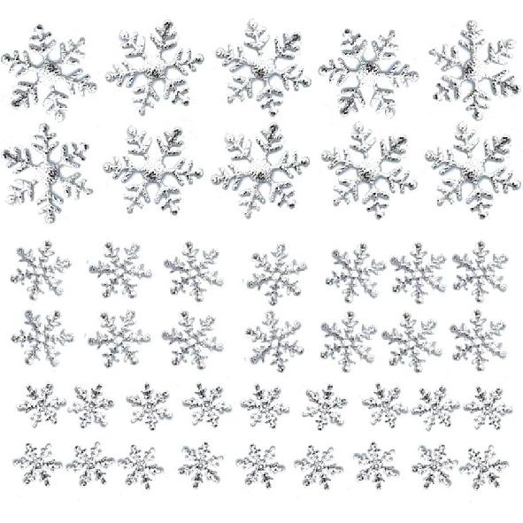 750pcs Snowflakes Confetti for Frozen Birthday Party Decorations Silver Snowflake Table Confetti for Winter Wonderland Snowflakes Embellishments for
