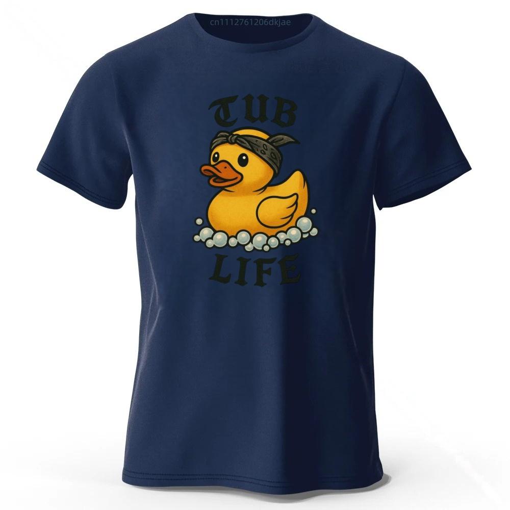 Bathing Tub Yellow Duck Pure Cotton Short Sleeves Men Loose Oversized Fashionable Casual T-shirt Y2k Street Style Top
