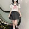 TUAHOUS Sailor Uniform Cosplay Authentic Uniform with Three Grayish Kanto Open Pleated Cute School School British Junior High School Cultural Costume