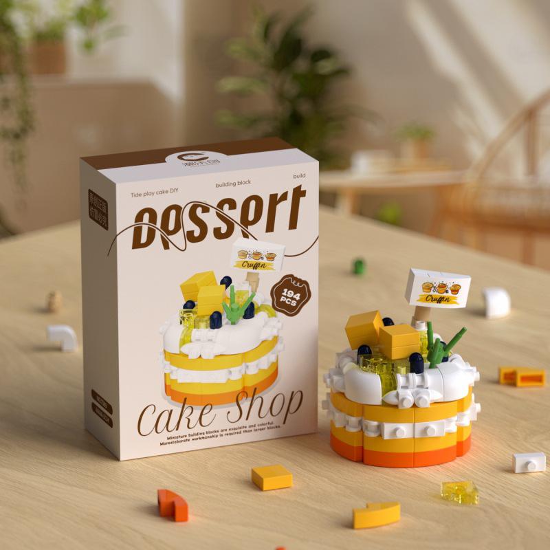 Chaolechuang LEGO-Compatible Birthday Cake DIY Building Blocks - Desktop Ornament Gift Toy