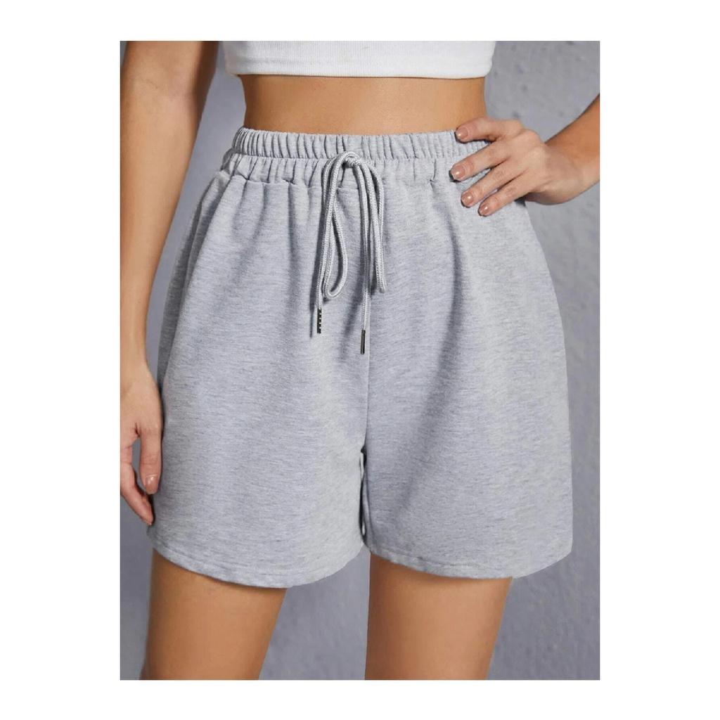 Szare damskie szorty z bawełny czesanej