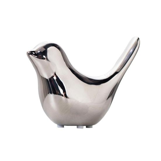 

Керамічна абстрактна фігурка птаха Сучасна чорно-біла золота статуетка птаха Скульптура Декоративна прикраса для столу вдома, офісі, вітальні S срібний