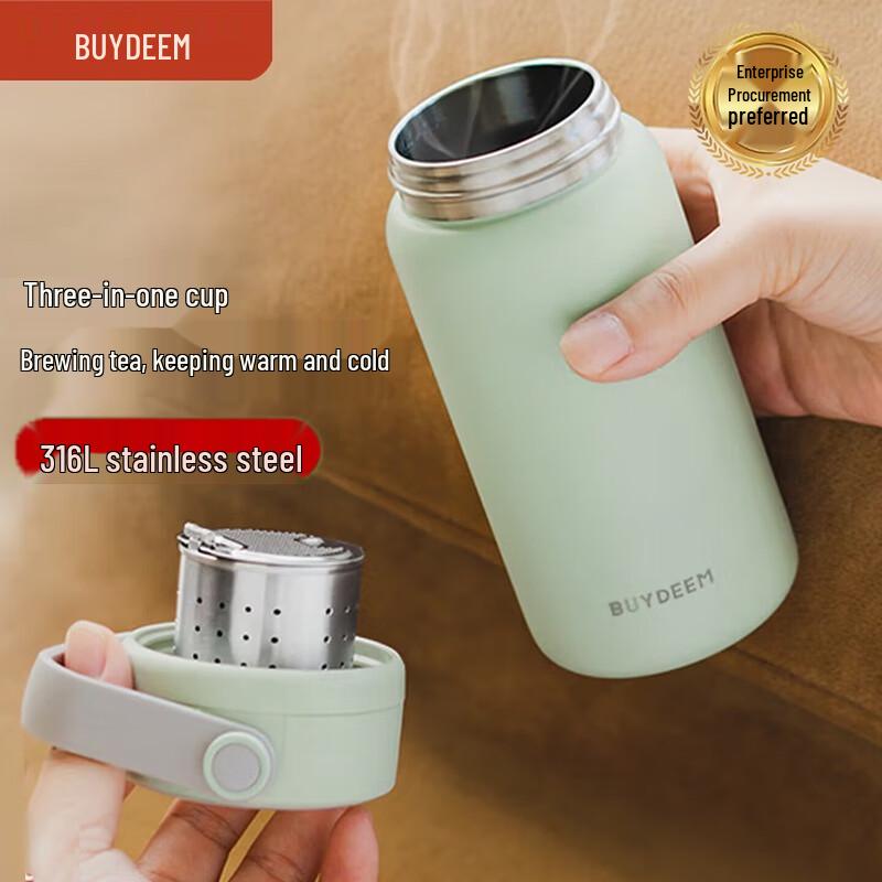 Buydeem 316L Stainless Steel Insulated Tea Infuser Mug