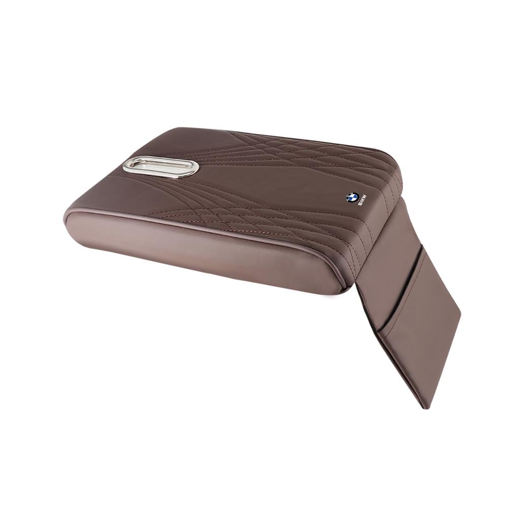Car Armrest Cover PU Leather With Tissue Storage Memory Foam Height Pad Auto Center Armrest Protective Cushion Support For BMW