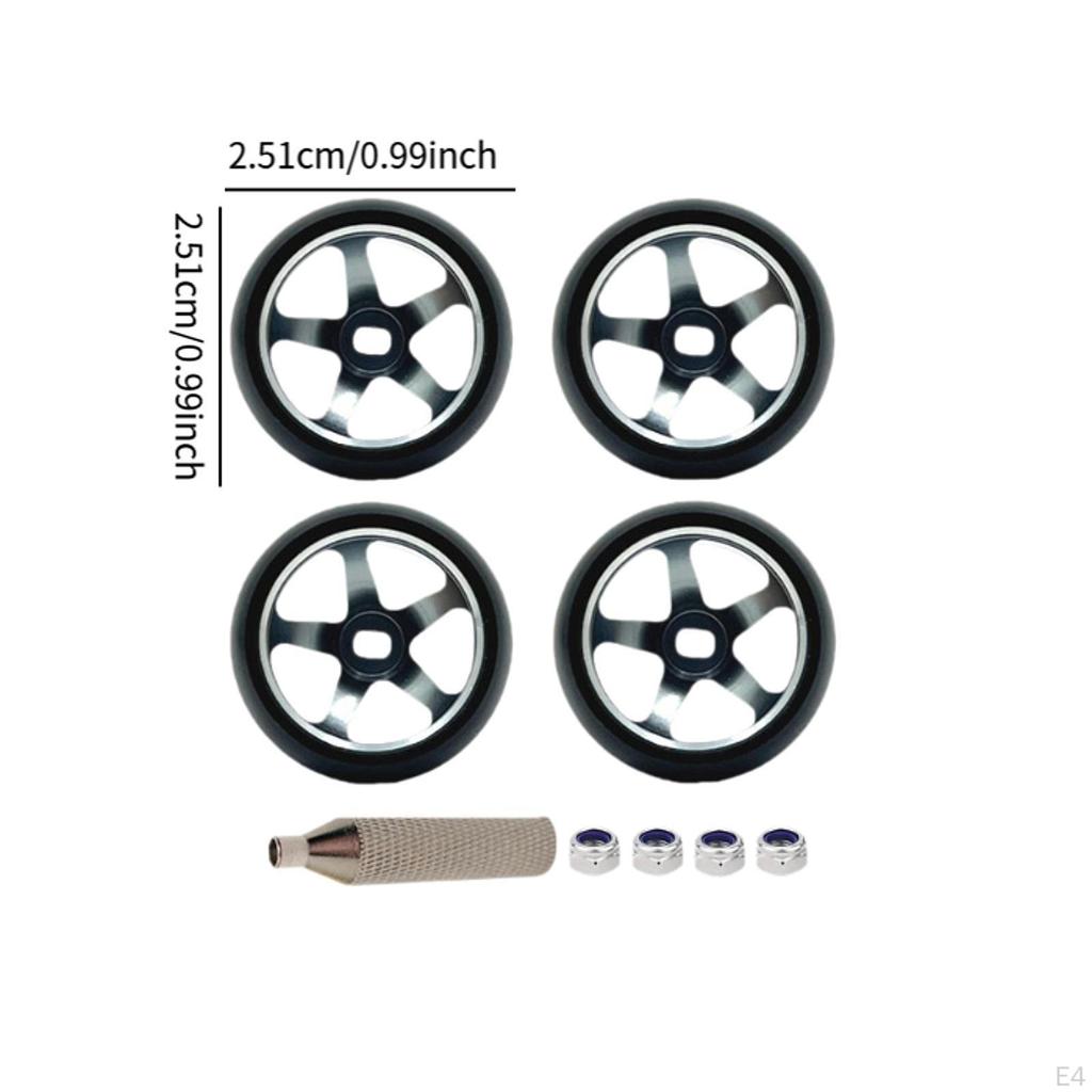 4 Aluminum Alloy Rims, 25mm High-performance Replacement Tires, Tires for K969 And K979 in 1:28