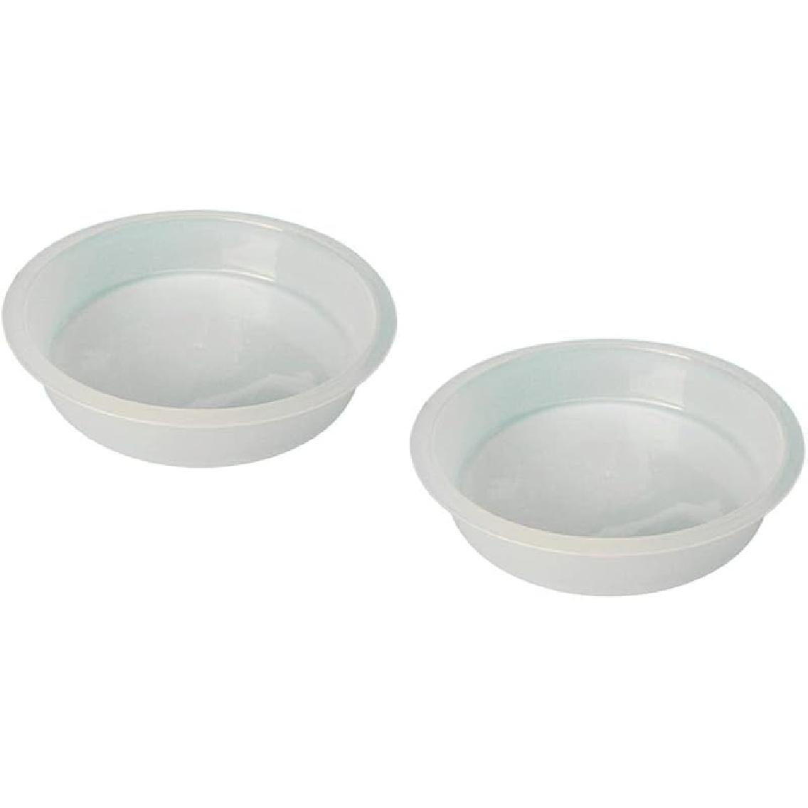 4Pcs Plastic Round Birds Feeding Station Tray Water Dish Feeder Durable White 2Pcs