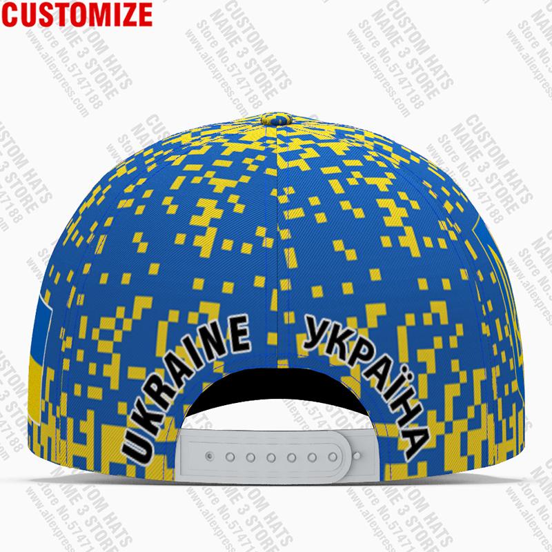Ukraine Baseball Cap Free 3D Custom Made Name Number Team Logo Aw Hat Ukr Country Travel Ukrainian Nation Ukrayina Flag Headgear