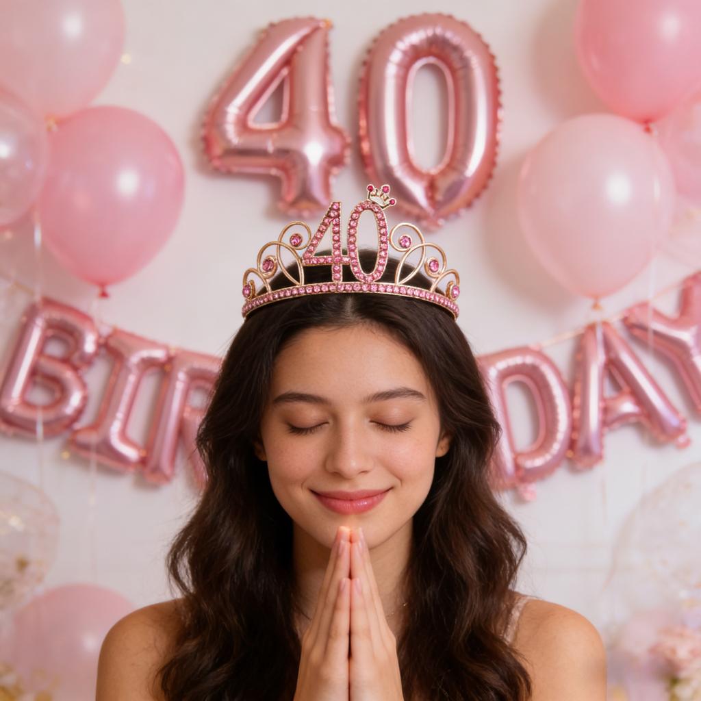 40 Number Crystal Princess Tiara Crown Exquisite Cake Decor Headdress Shiny Hair Band For Women Party Wedding Anniversary